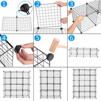 20-Cube Organizer Cube Storage Shelves Wire Cube Storage Origami Shelves Metal Grid Multifunction Shelving Unit Modular Cubbies Organizer Bookcase, Ideal for Home, Office, Living Room