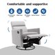 Swivel Glider Recliner Rocker, Modern Upholstered Nursery Glider Recliner Nursery Chair, Plush Seating Glider Swivel Recliner Chairs for Living Room, Bedroom and Office, Weight Capacity 330 LBS, Grey