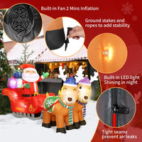 Christmas Inflatables Decoration Outdoor, 7ft Santa Claus and Reindeer Christmas Blow Up Yard Decorations Build-in 8pcs LED Lights, 24W Strong Blower Christmas inflatables Decor for Indoor Party