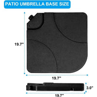 4-Piece Heavy Duty Cantilever Offset Patio Umbrella Base, Water/Sand Filled Square Umbrella Stand 4 with Easy-to-Fill Spouts for Garden, Backyard and Poolside Black