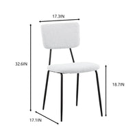 Dining Room Chairs Set of 6, Modern Comfortable Feature Chairs with Faux Plush Upholstered Back and Chrome Legs, Kitchen Side Chairs for Indoor Use: Home, Apartment (6 White Chairs)