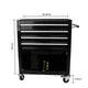 Multifunctional Rolling Tool Cart, Tool Cart with 4 Drawers, Storage Space on Bottom, Lockable Wheels, Mobile Workshop Tool Trolley for Mechanic, Warehouse, Garage, Workshop (Black)