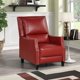 Push Back Recliner,Upholstered Arm Chair with Brass Nails, Accent Recliner Sofa Chair with Adjustable Back and Retractable Footrest,Modern Living Room Single Sofa Lounge Chair,Easy Assembly,Red