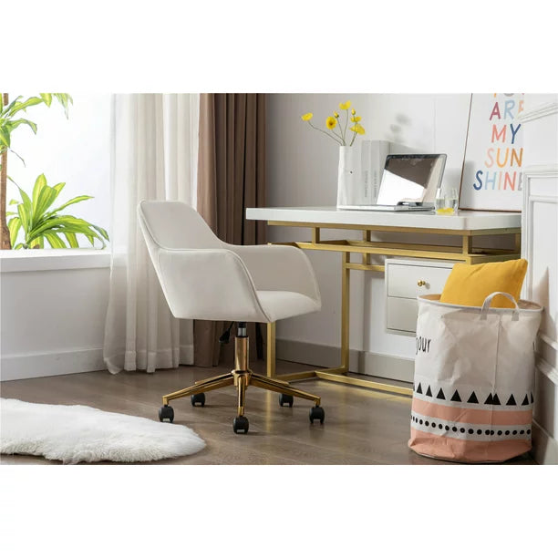 Swivel Office Chair Velvet Upholstered Swivel Desk Chair Armchair