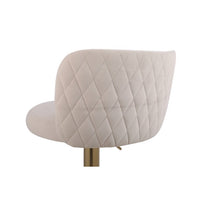 Swivel Velvet Bar Stools Set of 2, Counter Height Adjustable Barstools, Armless Kitchen Bar Chairs with Back and Footrest Gold Metal Base, for Home Bar Restaurant Dining Room, Beige