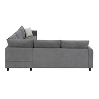 91*91 Inches 5-Seater Corner Couch, L shaped Sectional Couch with 3 Pillows and Shelter Arms, Modern Sectional Sleeper Sofa Couch for Living Room, Office
