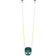 High Back Full Bucket Toddler Swing Seat with Finger Grip, Premium Plastic Coated Chains and Carabiners for Easy Install - Green