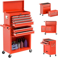Rolling Tool Chest with Wheels and 8 Drawers, Detachable Large Toolbox Storage Cabinet with Lock,Locking Mechanic Tool Cart for Warehouse, Workshop,Garage