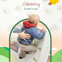 7 in 1 Toddler Climber and Slide Set Indoor Outdoor Backyard Kids Playground Climber Slide Playset with Tunnel, Climber, Whiteboard, Building Block Baseplates and Basketball Hoop for Babies, Green