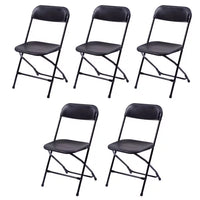 5 Pack Plastic Folding Chair, Portable Patio Chairs, Stackable Commercial Seat with Steel Frame, 260lbs Weight Capacity, Fold up Event Chairs, for Office Wedding Party Picnic Kitchen