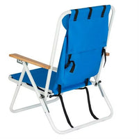 Beach Chair with Adjustable Headrest Portable High Strength,Blue