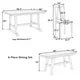 6-Piece Dining Table Set,Kitchen Table Set with Wood Dining Table and 4 High Back Chairs & Long Bench,Farmhouse Style Wood Kitchen Dining Table Set,Wood Dinette Set of 6 with Sturdy Frame,White
