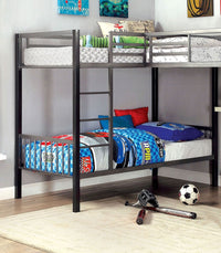 Triple Tree Modern Triple Twin L-shaped Bunk Bed Contemporary Style Corner Design With Workstation Full Metal Construction Silver Grey And Black Silver Finish