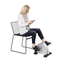 Mini Exercise Bike, Under Desk Bike Pedal Exerciser, Portable Foot Cycle Arm & Leg Peddler Machine with LCD Screen Displays, Home Use Hands and Feet Trainer