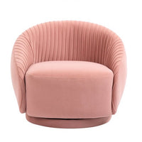 Swivel Velvet Barrel Chair, Embossing Fleece Upholstered Round Accent Sofa Chair,Tufted Velvet 360 Degree Swivel Leisure Arm Chair for Nursery, Living Room, Hotel, Bedroom, Office, Lounge