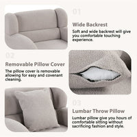 Swivel Accent Chair with Ottoman,360 Degrees Swivel Barrel Chair with Square Footstool,Teddy Short Plush Velvet Armchair,Comfy Lounge Chair Living Room Chair for Living Room Bedroom Office,Gray