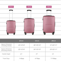 Luggage Sets with Expandable ABS Hardshell, 3pcs Clearance Luggage Hardside, Lightweight Durable, Suitcase Sets, Spinner Wheels Suitcase with TSA Lock 20in/24in/28in, Pink