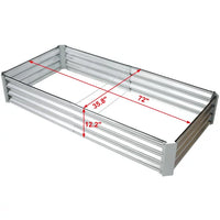 Galvanized Raised Garden Bed Kit, Large Heavy Metal Raised Garden Beds for Vegetables Flowers Herbs, Outdoor Square Planter Raised Garden Boxes Steel Kit, 6×3×1FT, 2PCS, Silver