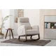 Modern Rocking Chair Nursery Upholstered Glider Chair with Side Pocket, Comfortable Rocking Accent Armchair with High Back and Rubber Wood Legs for Living Room Bedroom Reading Room Lounge, Beige