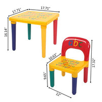 Children Table Chair Set for BOYS&GIRLS Study Table Chair Set for Preschooler Activity Reading Training, Multi-color