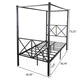 Twin Size Canopy Bed Frame, Metal Platform Bed, Black