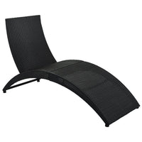 Patio Wicker Sun Lounger Set of 2, PE Rattan Foldable Chaise Lounger with Removable Cushion and Pillow, 2PCS Recliner Chair with Black Wicker and Turquoise Cushion for Poolside Garden Yard, Blue