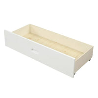 Full Size Platform Bed with 2 Storage Drawers, Solid Wood Bed Frame with Headboard for Kids Teens Adults, White 75.7''x 54.5''x 33.2''