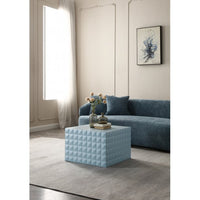 Square Dining Table Set of 2, Nesting Table Side Tables Makeup Tables Coffee Table with One Big & One Small Tables, Handcrafted Relief Nightstands End Table for Bedroom, No Need Assembly, Light Blue