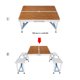 Aluminum Folding Camping Table and Chairs Set, Portable Picnic Table with Seats and Umbrella Hole, Lightweight Card Suitcase Table with Soft Handles for Outdoor BBQ Party