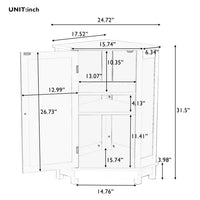 Bathroom Cabinet, Triangle Corner Storage Cabinet with Adjustable Shelf, Modern MDF Board Bathroom Storage Cabinet, Freestanding Small Cabinet with Solid Wood Legs for Bathroom and Living Room,Black