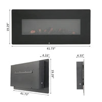 42" Electric Fireplace Inserts Wall Mounted Fireplace with Remote Control, 1400W Fireplace Heater, Led Wall Fireplace Electric with Three Flame Level, Fireplace Single Color/Fake Wood/Heating Wire