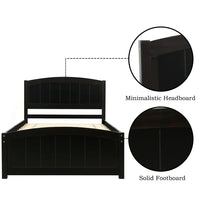 Twin Size Bed Frame for Kids Girls Adults, Wood Platform Bed with Headboard, Footboard and Wood Slat Support, Sleigh Bed for Bedroom, Space Saving Design, No Box Spring Needed, Espresso