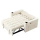 Convertible Sofa Bed with Pull-Out Bed, 58" Velvet Sofa Bed with Cup Holder and USB Port, Modern Loveseat Couch with 2 Pillows and 2 Big Side Pockets Folding Sleeper Sofa for Living Room, Cream White