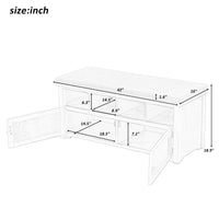 3-Tier Two-Door Shoe Storage Bench, Shoe Rack with Linen Upholstered Top Cushion, Pine Wood Frame, Large Space Cabinets for Entryway Hallway, Antique Navy