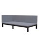 Twin Size Platform Bed Frame, Classic Linen Upholstered Daybed with L-shaped Headboard and Padded Seat Cushions for Kids Teens Adults Bedroom, Gray