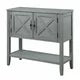 Farmhouse Coffee Bar Cabinet with Storage,Wood Buffet Sideboard Cabinet with 2 Doors and Open Bottom Shelf,Entryway Accent Cabinet Console Table for Living Room Dining Room Hallway,Antique Gray