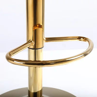 Velvet Bar Stools Set of 2 Adjustable Counter Stools Barstools with Back and Footrest Modern Pure Gold Plated 360 degree Rotation Bar Chairs for Kitchen Bistro Pub Dining Room, Green