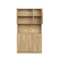 Storage Cabinet, 70.87" Tall Kitchen Buffet Sideboard Wardrobe with 1-Open Shelves & 1-Drawer, Freestanding Cupboard Pantry Cabinet with 6-Doors for Bedroom Home Office, Rustic Oak