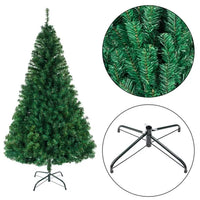 Artificial Holiday Christmas Tree, 8FT Unlit Premium Spruce Holiday Xmas Tree, 1138 Branch Tips Seasonal Holiday Decoration Tree with Metal Hinges & Foldable Base for Home, Office, Party