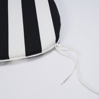 Outdoor Indoor Chair Cushions Set of 4, Thickened Seat Cushion Set with Straps, Decorative Chair Pads for Patio Furniture Garden Home Office Decoration, Black + White