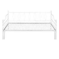 Twin Size Metal Frame Daybed with Pullout Trundle, Heavy Duty Steel Slat Support Sofa Bed for Guest, Furniture for Kids Teens and Adults, Bed Frame for Bedroom Living Room, No Spring Box Needed, White