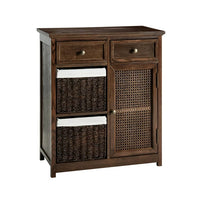 31'' Solid Wood Accent Chest,Storage Cabinet with 4 Drawers,Door and 2 Tiers Shelves,Sideboard Buffet Cabinet for Living Room,Bedroom,Home Office,Walnut