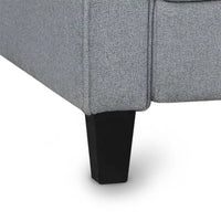 Accent Chair, Modern Linen Upholstered Armchair Club Chair with Double Thickened Cushions Pad and Sturdy Legs, Mid-Century Single Sofa Chair for Living Room, Bedroom, Dark Gray
