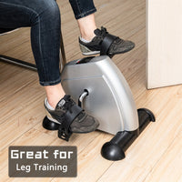 Mini Exercise Bike, Under Desk Bike Pedal Exerciser, Portable Foot Cycle Arm & Leg Peddler Machine with LCD Screen Displays, Home Use Hands and Feet Trainer