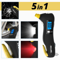 Tire Gauge,Digital Tire Pressue Gauge 150PSI with 5 in 1 Emergency Escape Tools,Accurate Reading - Powered by 2 x AAA Battery,for Cars, Trucks, Motocycles