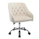 360˚ Swivel Shell Chair, Velvet Adjustable Armchair with Backrest and 5 Wheels, Modern Upholstered Leisure Home Office Desk Chair for Living Room Bedroom Study Room, Beige