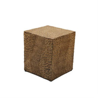Concrete Stool End Table, Outdoor Faux Wood Stump Side Table Coffee Table, Narrow Side Table, End Table Accent Table for Living Room Bedroom Patio Home Decor, Yellow Brown