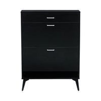 Shoe Storage Cabinet with 2 Flip Drawers and Open Shelf,Free Standing Shoe Racks Storage Cabinet with Metal Legs,Shoe Rack Organizer Entrance Shoe Storage Cabinet Narrow Closet for Entryway Hallway
