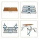 Aluminum Folding Camping Table and Chairs Set, Portable Picnic Table with Seats and Umbrella Hole, Lightweight Card Suitcase Table with Soft Handles for Outdoor BBQ Party