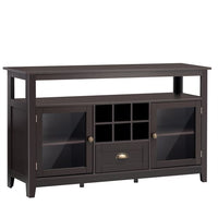 51.2" Modern Sideboard Storage Cabinet with 2 Transparent Doors and Drawer,Wood Buffet Table with Wine Grids & Open Shelves,Storage Console Table for Kitchen Dining Room Hallway